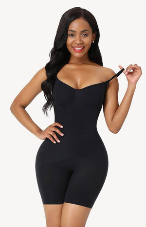 Off Shoulder Strapless Bodysuit With Midsection Body Shaper