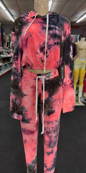 Pink Tye dye jogger set *HOT*